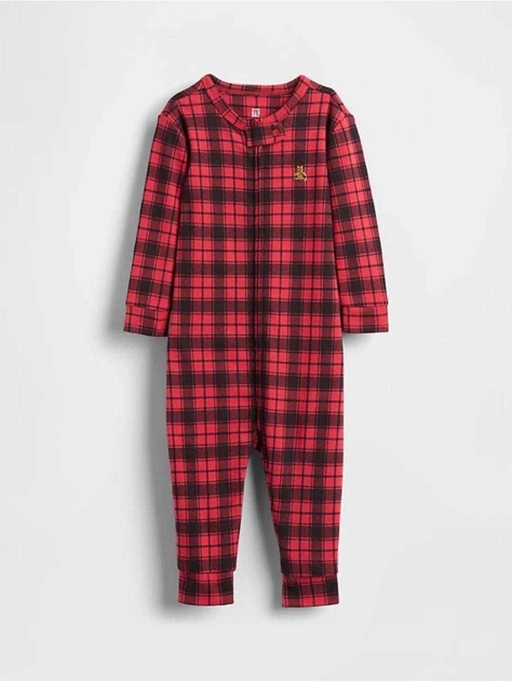GAP Red and Black Plaid One-Piece Bodysuit